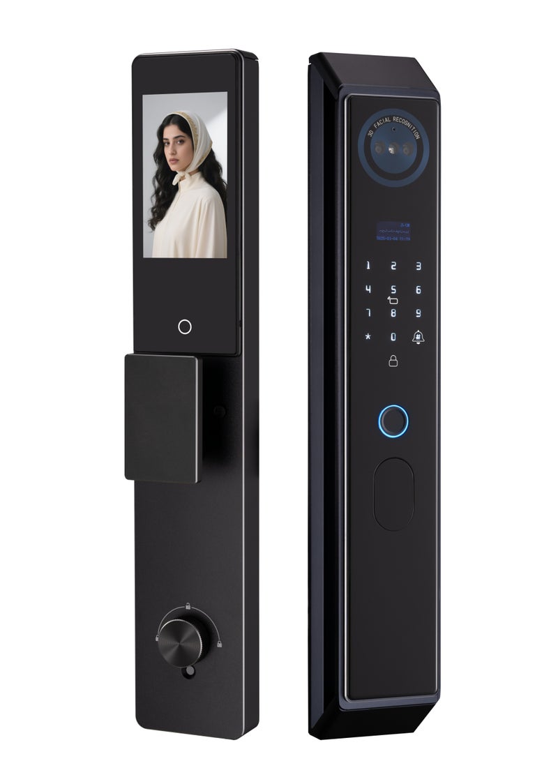 Makayuron  Smart Door Lock: WiFi, Fingerprint, Face ID, Palm Vein, Auto-Unlock, Video Peephole, Remote Control, Type-C Power